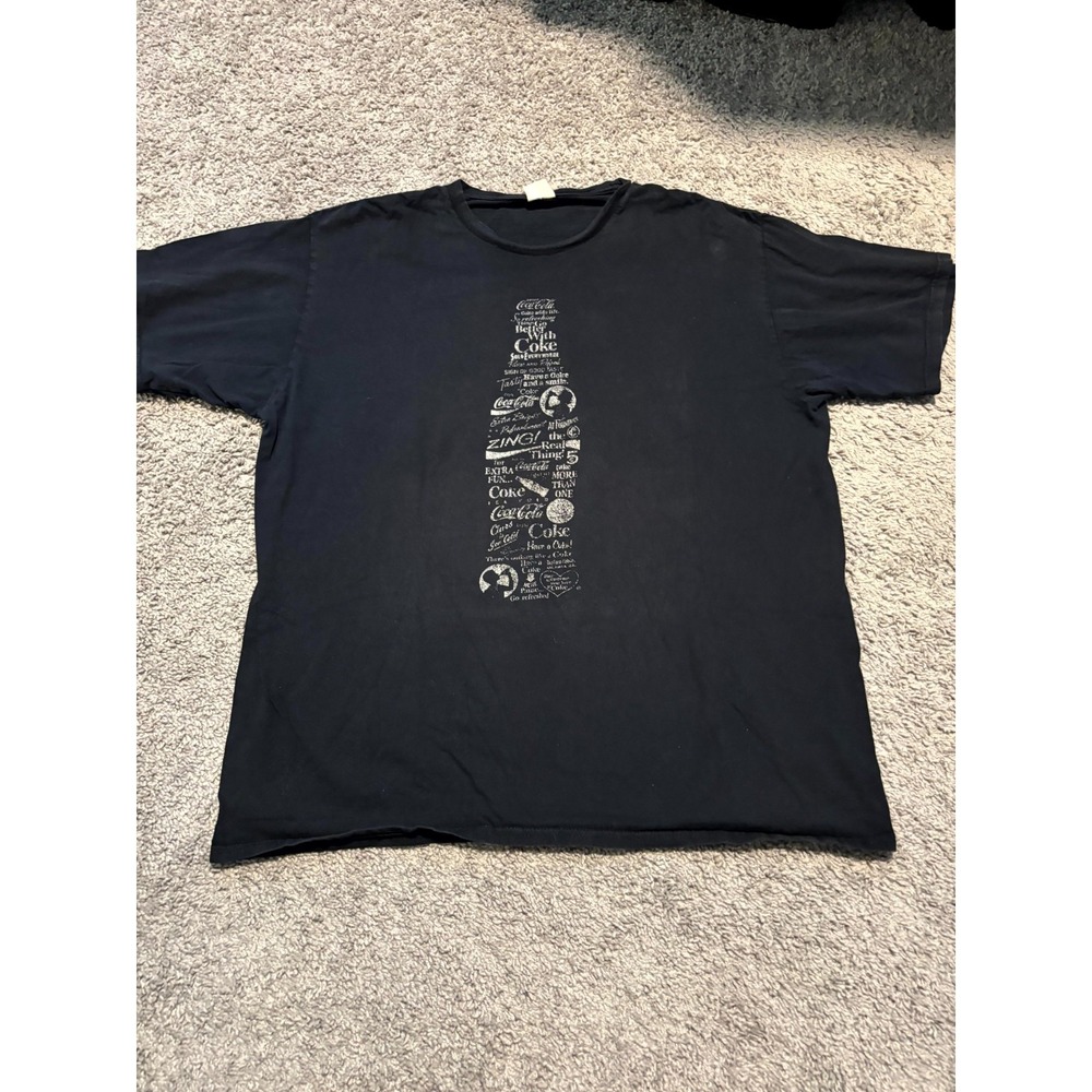Coca Cola Graphic T Shirt Mens XL Black Coke Soda Advertising Tee Port & Company